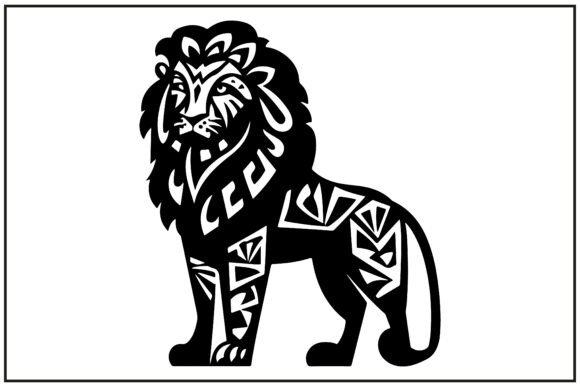 Download Tribal Lion Silhouette ,Animal,Majestic - Tribal lion Collection