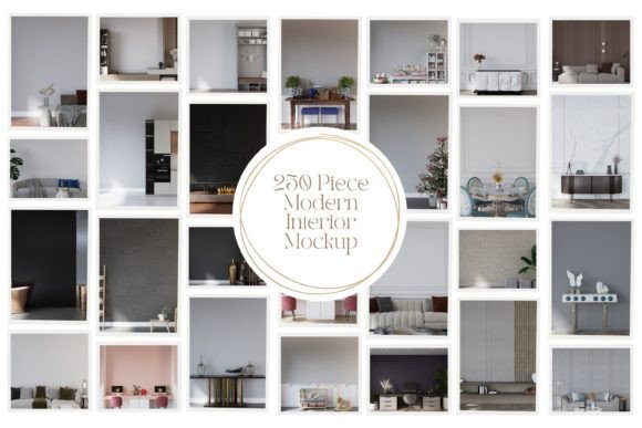 Download 250 Piece Modern Interior Wall Mockup - Mockup Collection