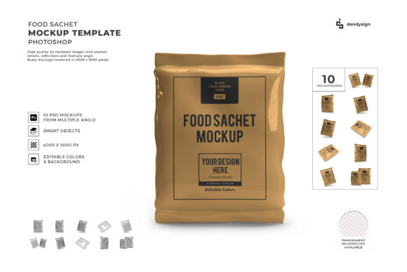 Download Food Sachet 3D Mockup Template Bundle - Mockup Collection