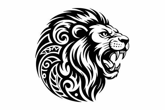Download Tribal Lion Head SVG Design - Tribal lion Collection
