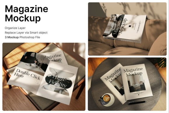 Download Magazine with Environment 3D Mockup - Mockup Collection