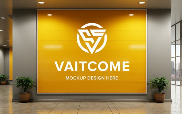 Download Realistic White Indoors Logo Mockup - Mockup Collection