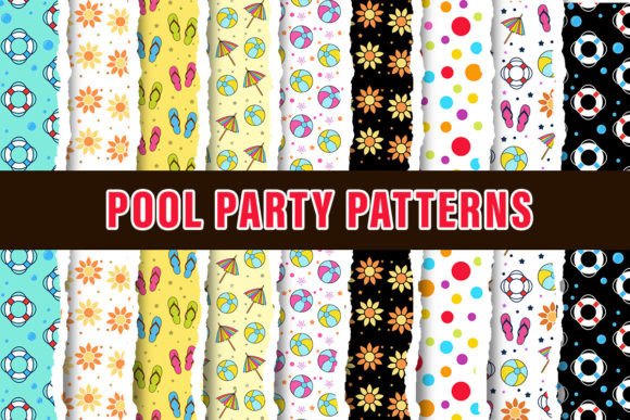 Download Pool Party Digital Paper Patterns - Patterns Collection