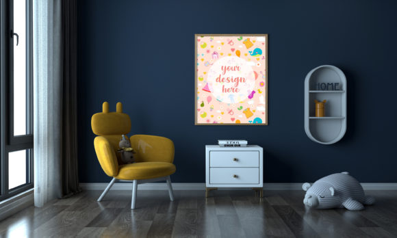 Download Kids Room or Nursery Empty Frame Mockup - Mockup Collection