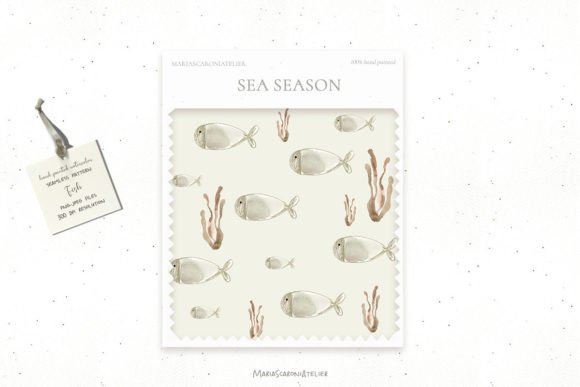Download Sea Life Watercolor Seamless Patterns - Patterns Collection
