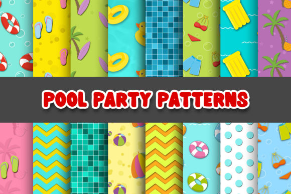Download Pool Party Digital Paper Patterns - Patterns Collection