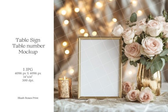Download Boho 8x10 Table Sign Number Card Mockup - Mockup Collection