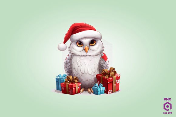 Download Snowy Owl with Christmas Gifts - Christmas Collection