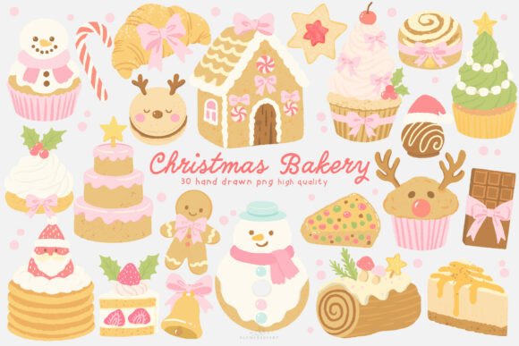 Download Pastel Christmas Bakery Clipart - Christmas Collection