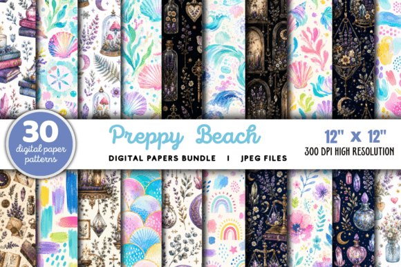 Download Preppy Beach Patterns Bundle - Patterns Collection