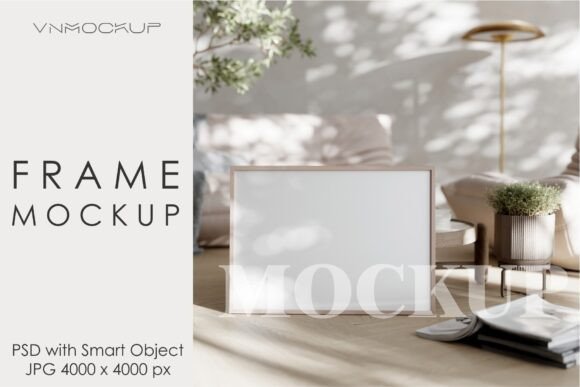 Download Frame Mockup in Modern Interior Room - Mockup Collection