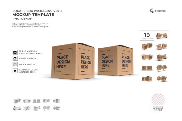Download Square Box Packaging 3D Mockup Bundle 2 - Mockup Collection
