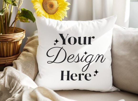 Download Home Living Room Pillow Mockup Sunflower - Mockup Collection