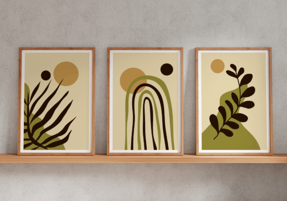 Download Set of 3 Hand Drawn Boho Wall Art - Premium Bundle