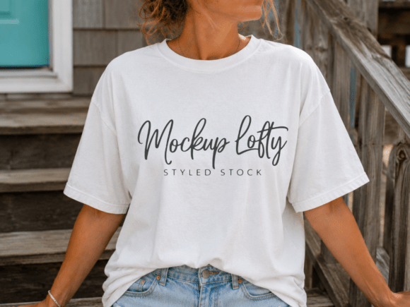 Download Comfort Colors 1717 White T-shirt Mockup - Mockup Collection