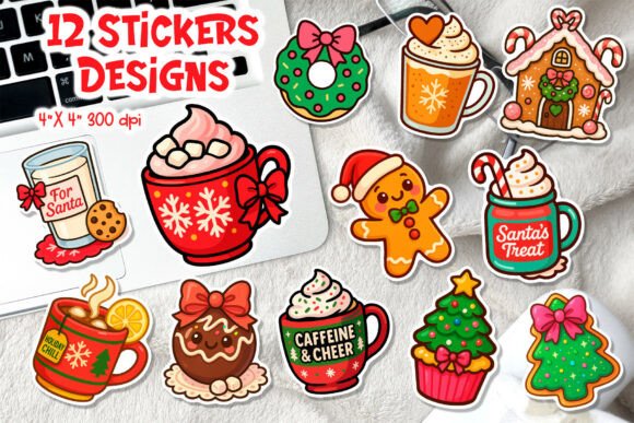 Download Cute Christmas Drink &amp; Dessert Stickers - Christmas Collection