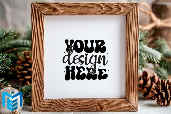 Download Christmas Wood Frame Mockup - Mockup Collection